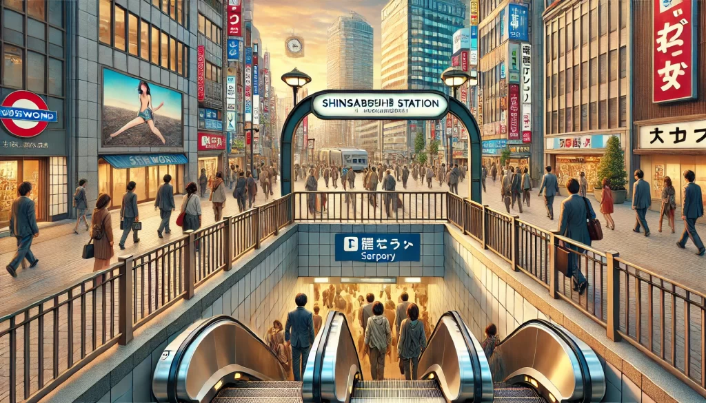 地下鉄四つ橋線と心斎橋駅からの出口案内